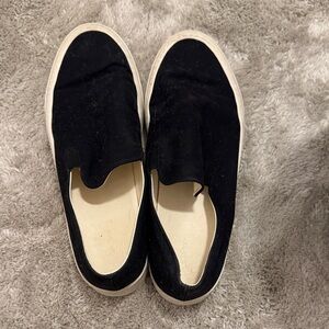 The Row Black and Cream Women's Slip-On Sneakers
